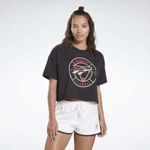 Crop Top Damskie Reebok Classic Trail Czarne PL 54JKATB